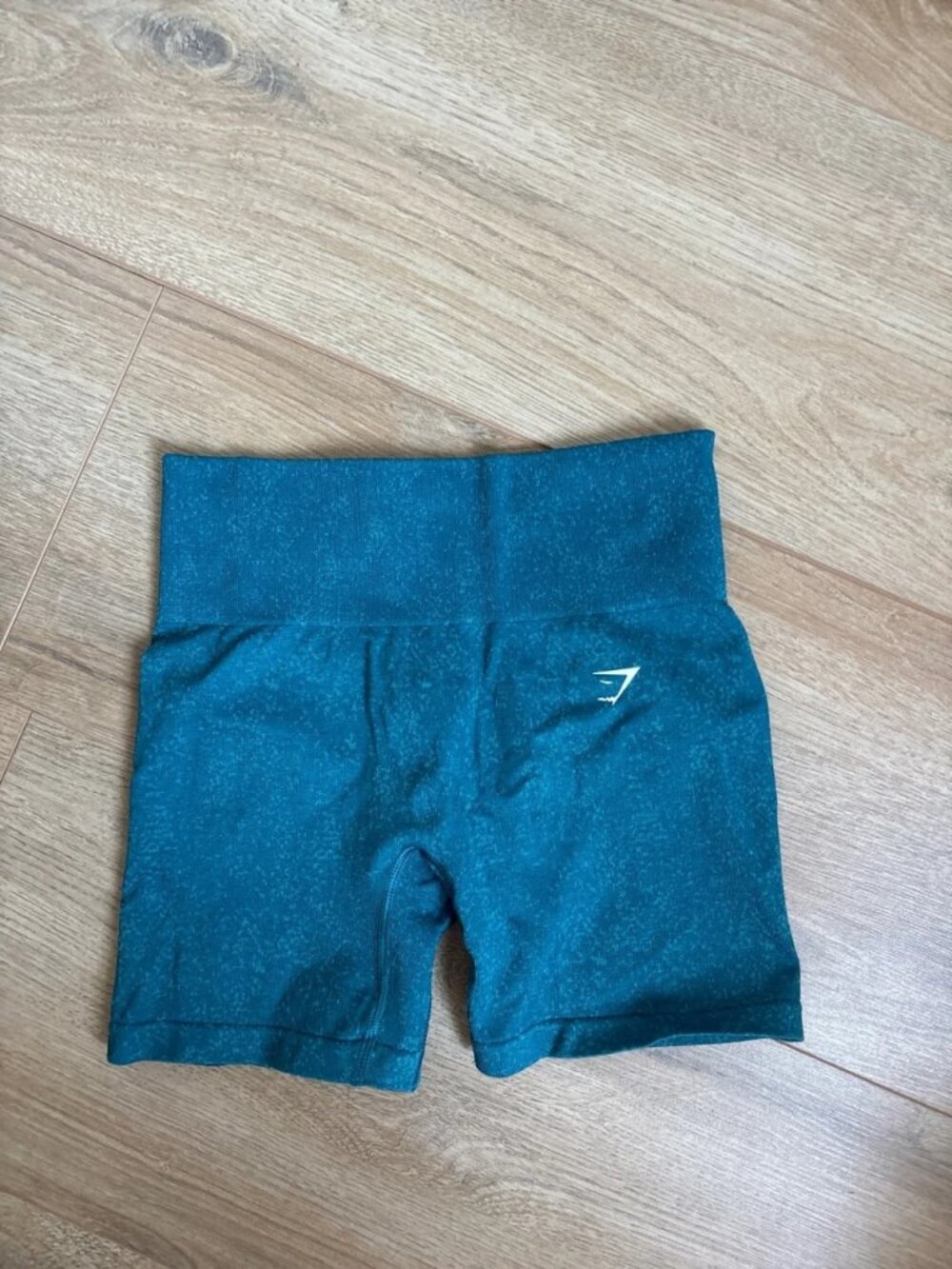 Turquoise Women’s High-Waisted Biker Shorts, Size M